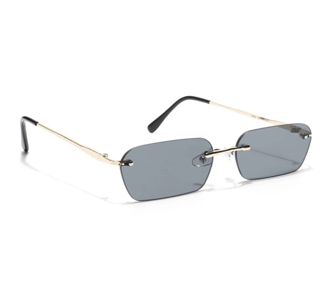 Premium Sunglasses Underdog | Black Rimless Rectangle Sunglasses ZEST202520