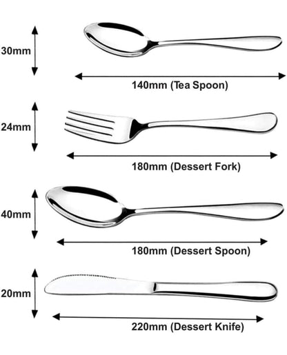 Zest  Gold Boston 24 Pcs Cutlery Set in Gift Box Packaging ,6 Dinner Spoon, 6 Dinner Fork, 6 Teaspoon, Six Dinner Knive