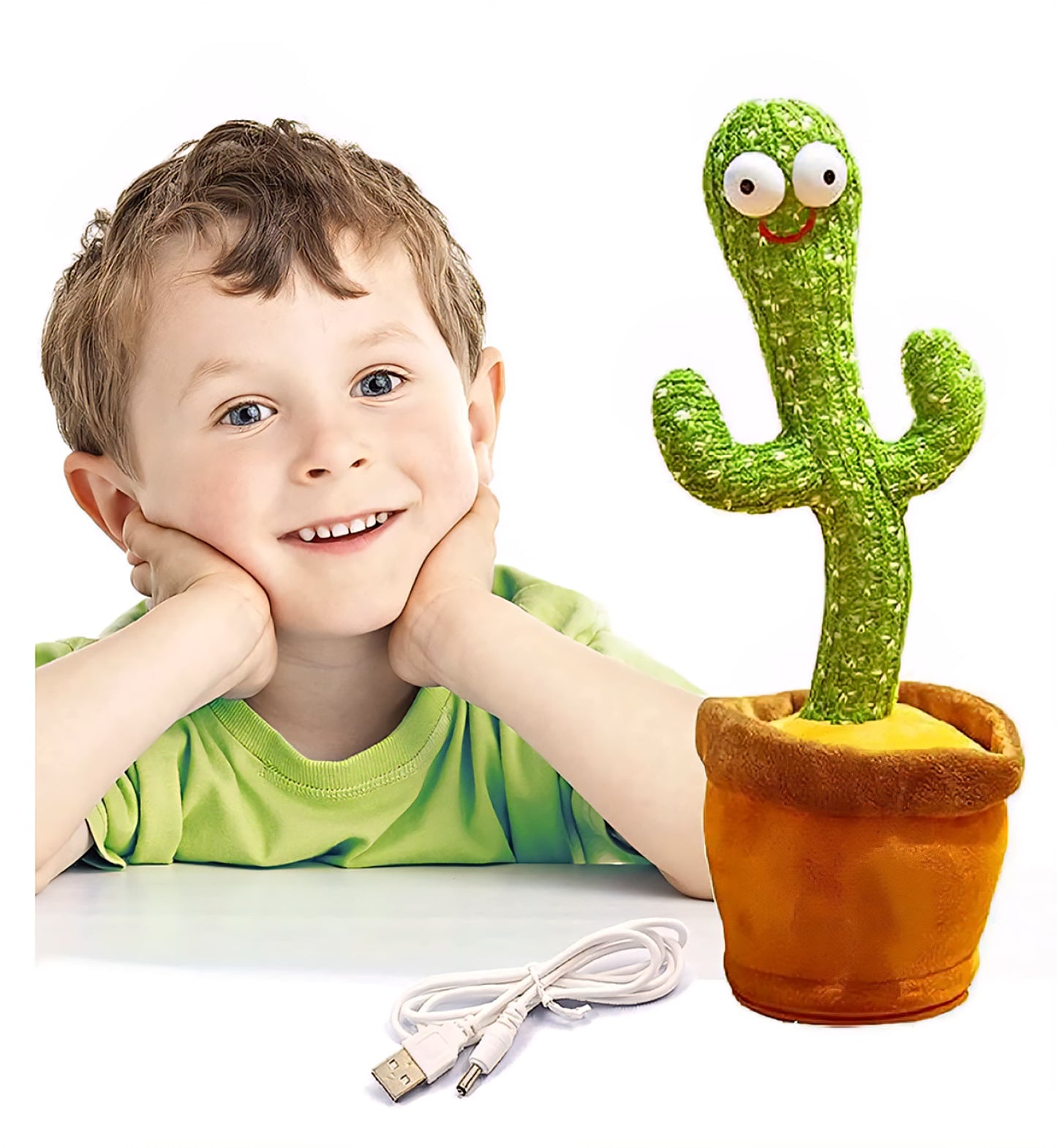 Talking Cactus Toy |Dancing & Repeating Fun for Babies | Rechargeable Musical Cactus| Baby Learning Toy (0-6 Yrs)-ZEKD11