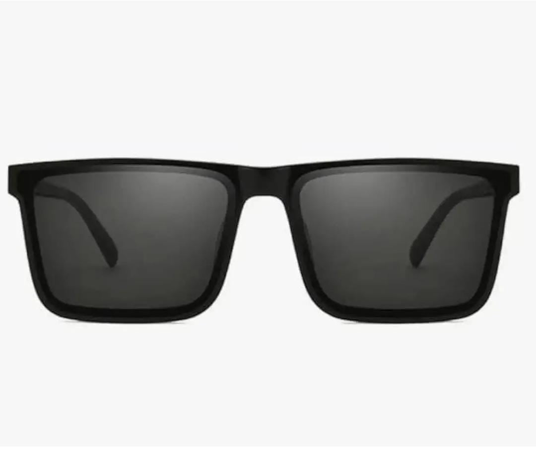 Zest Square Sunglasses – Black Frame | Fiber Body | Day Vision | Unisex