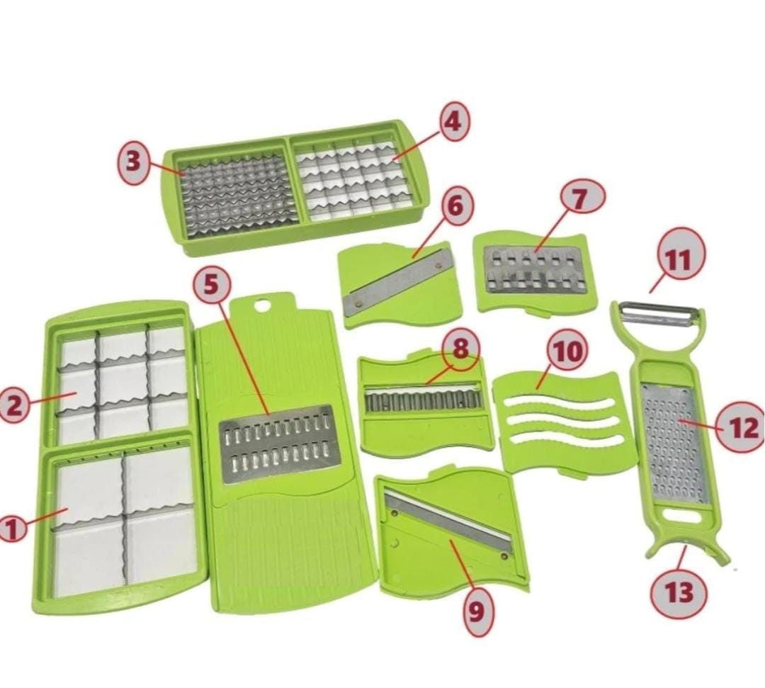 Zest 13-in-1 Multipurpose Chopper | Vegetable Cutter, Grater, Peeler & Slicer | Unbreakable & Easy-Clean Kitchen Tool