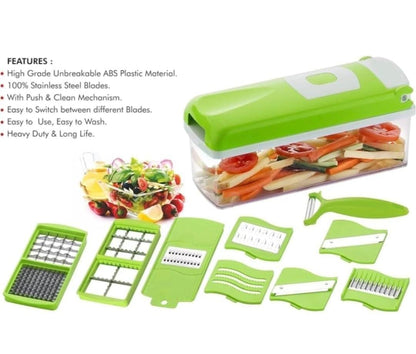 Zest 13-in-1 Multipurpose Chopper | Vegetable Cutter, Grater, Peeler & Slicer | Unbreakable & Easy-Clean Kitchen Tool