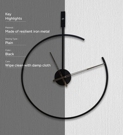 Zest Iron Black Frosted Wall Clock – Vintage Industrial Timepiece for Modern Interiors