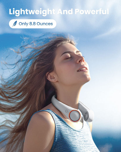 Zest Portable Neck Fan – 5200mAh, Strong Wind, 360° Cooling, Quiet & Tangle-Free